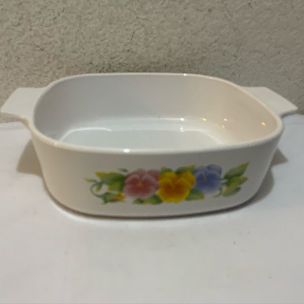 Corning Ware Summer Blush Pansy 2 Liter Casserole Dish A-2-B 21 Vintage Retired